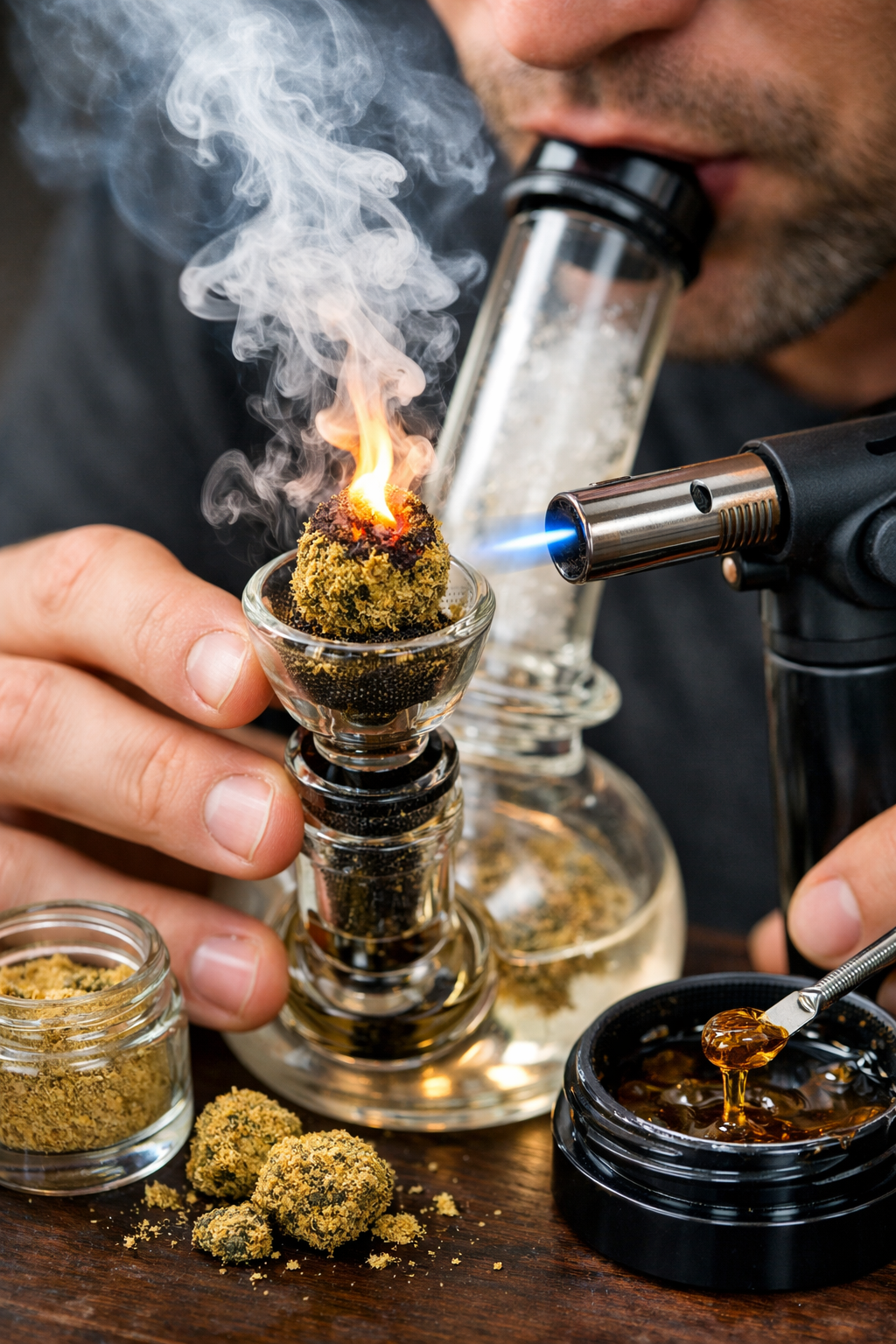 how to smoke sunrocks properly using a glass bong and torch